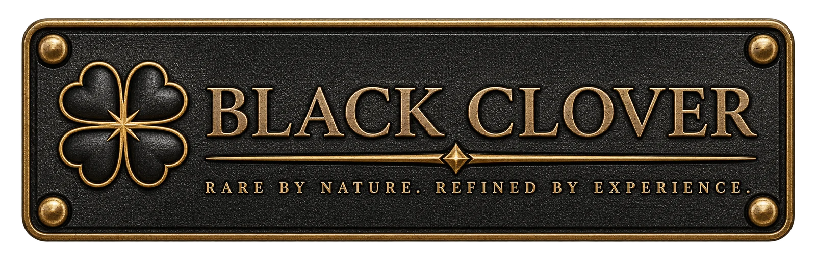 The Black Clover brass plaque